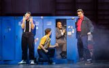 BACK TO THE FUTURE The Musical UK Tour. Stephen Lewis-Johnston (3-D) , Blake Jordan (Slick), Rhys Owen (Strickland) and Toby Sh